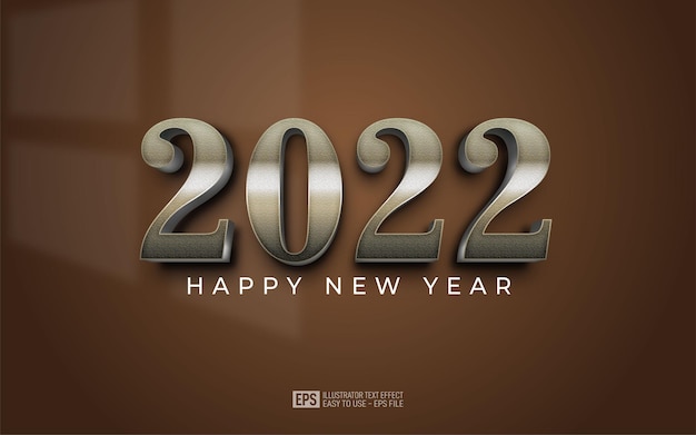 Felice anno nuovo 2022 stili grafici di lusso, modello di effetto stile modificabile