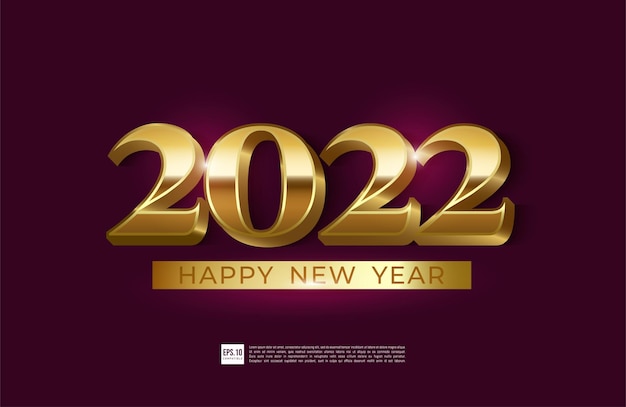 Happy new year 2022 luxury style illustration