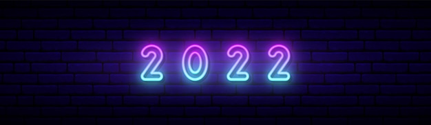 Felice anno nuovo 2022 in stile neon