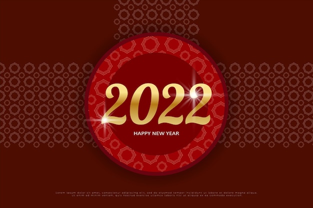 サークルの背景に新年あけましておめでとうございます2022