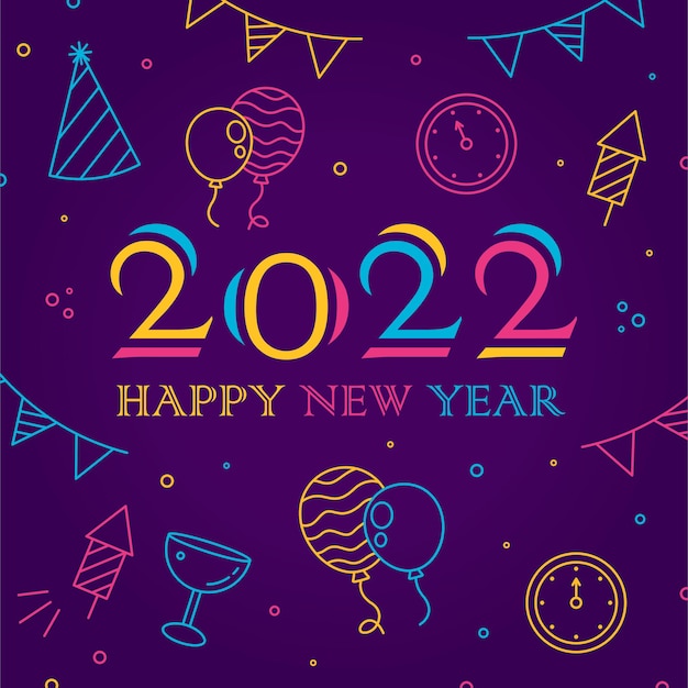 С новым годом 2022 плакат фон дизайн шаблона