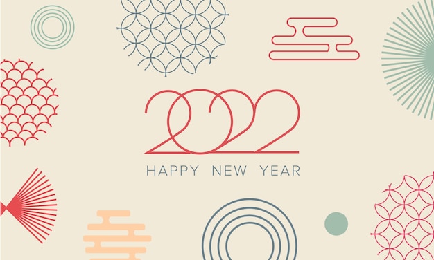 Happy new year 2022 Realistic elegant vector templates