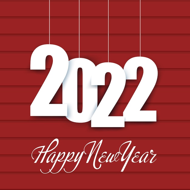 Happy new year 2022. Red new year banner. Vector.