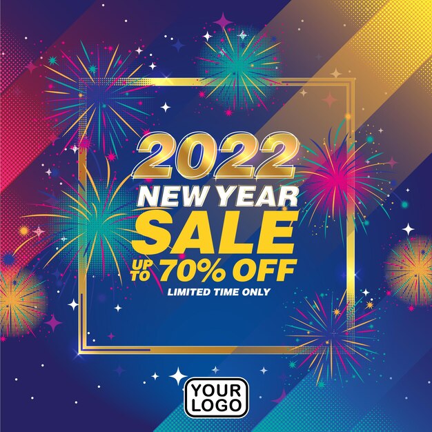 Vector happy new year 2022 sale post