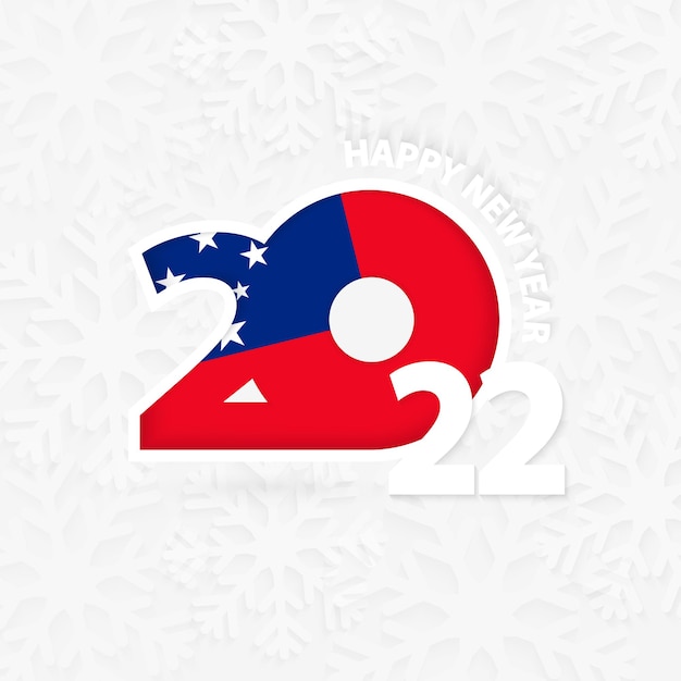 Happy New Year 2022 for Samoa on snowflake background.