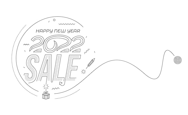 Happy New Year 2022 Shopping Offer Design Vector illustration.