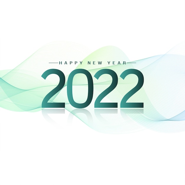 Happy new year 2022 soft color wavy design background vector