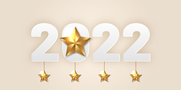 happy new year 2022 star light golden