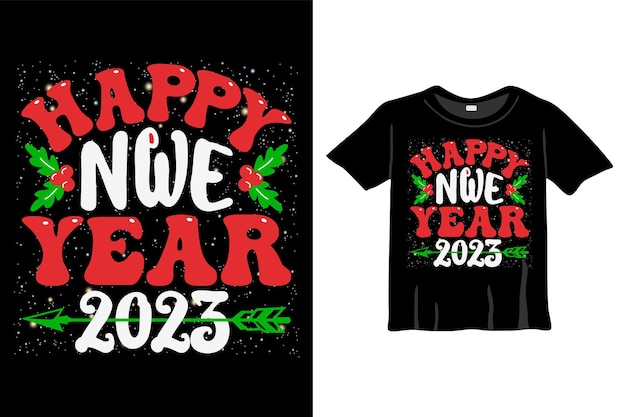 새해 축하를 위한 새해 복 많이 받으세요 2022 티셔츠 디자인 템플릿. 새 해 티셔츠 디자인 배너