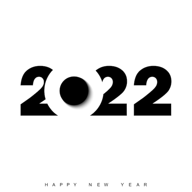 Happy new year 2022 text design. brochure template design, postcard, banner. vector.