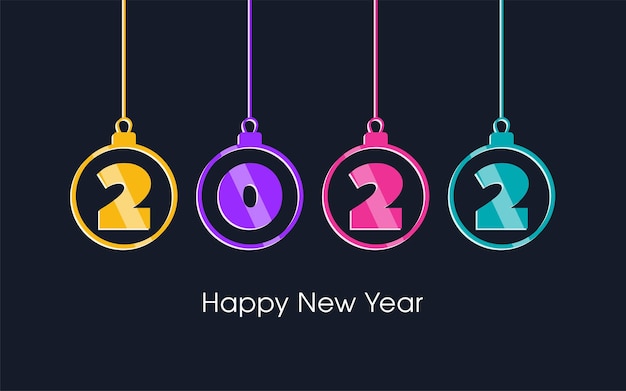 Happy new year 2022 Text Design vector