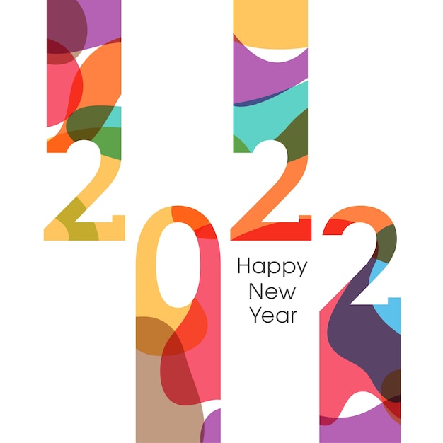 Vector happy new year 2022 text design