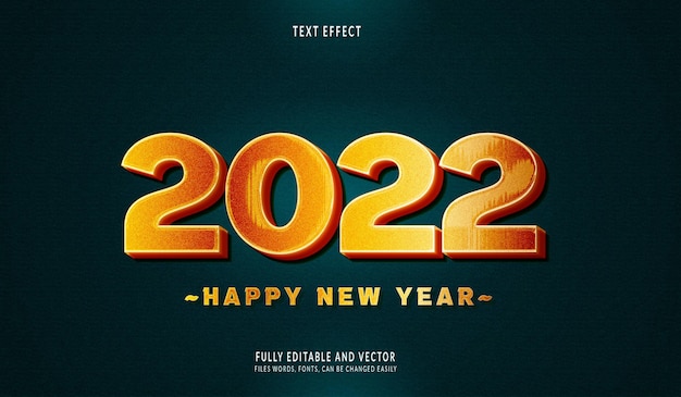 Happy New Year 2022 text effect