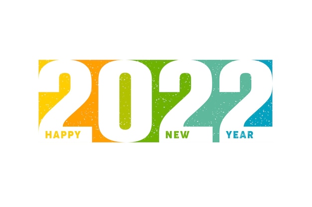 Happy New Year 2022 text typography design in colorful style, vector illustration