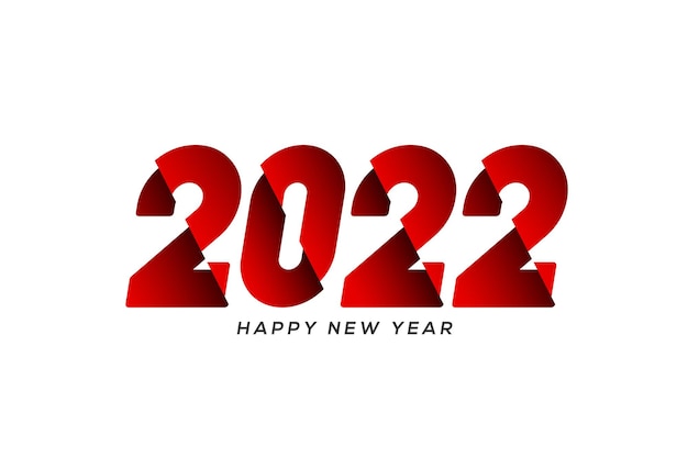 Happy New Year 2022 text typography design patter in red color, vector illustration