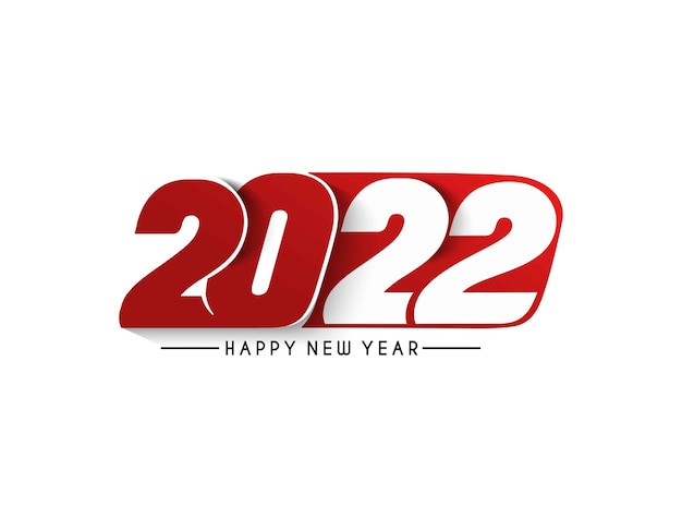 Happy new year 2022 text typography design patter, vector illustration.