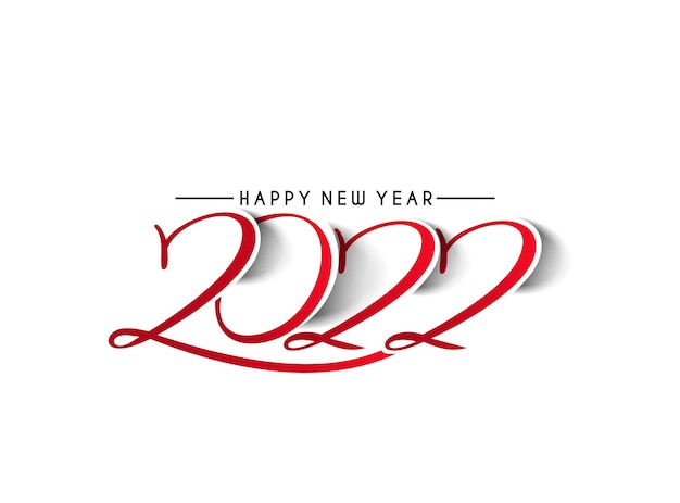 Happy new year 2022 text typography design patter, vector illustration.