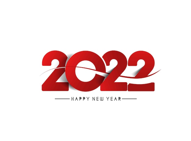 Felice anno nuovo 2022 testo tipografia design patter, illustrazione vettoriale. Vettore Premium