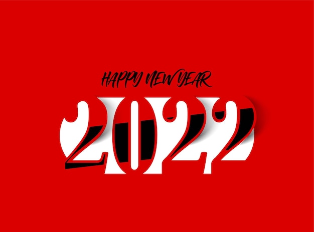 Happy new year 2022 text typography design patter, vector illustration.