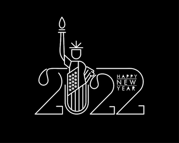 Happy New Year 2022 Text Typography Design Patter, Vector illustration.