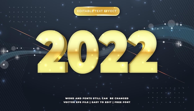 Happy new year 2022. white and golden numbers on black background. holiday greeting card design