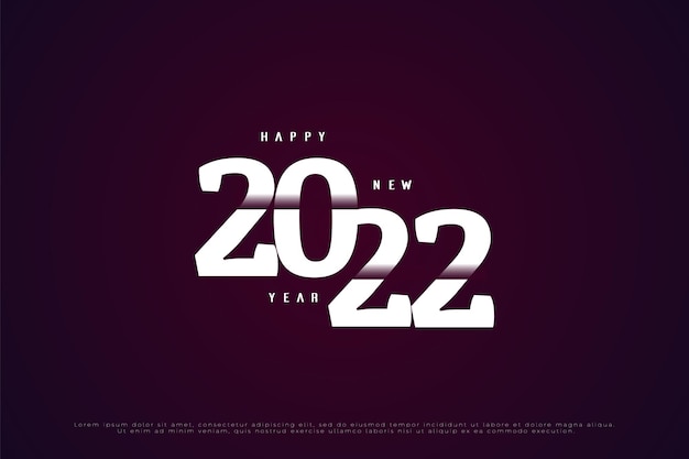 Vector happy new year 2022 with misaligned numbers illustration