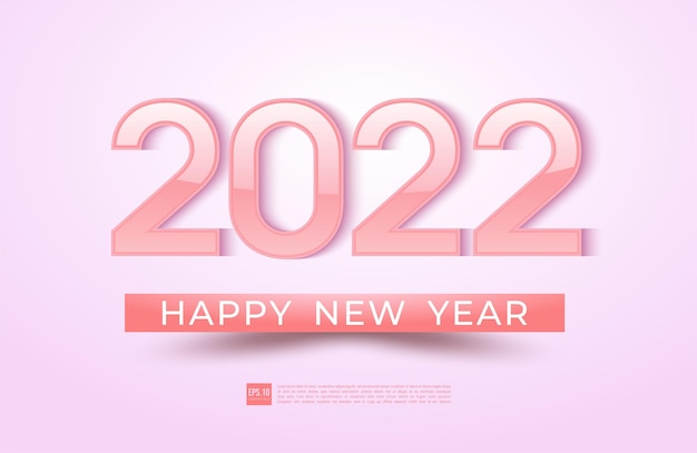 Vector happy new year 2022 with modern simple design