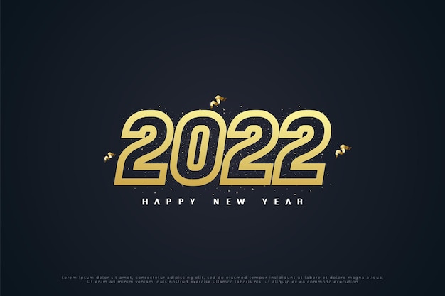 중간에 구멍이 있는 숫자 삽화가 있는 2022년 새해 복 많이 받으세요