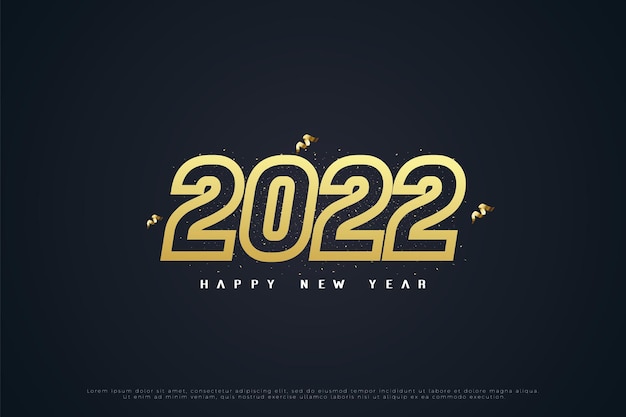 Happy new year 2022 with a number illustration with a hole in the middle