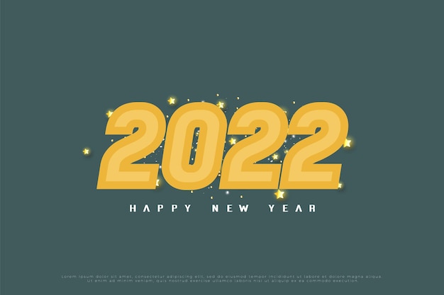 Felice anno nuovo 2022 con numeri in combinazione con due colori