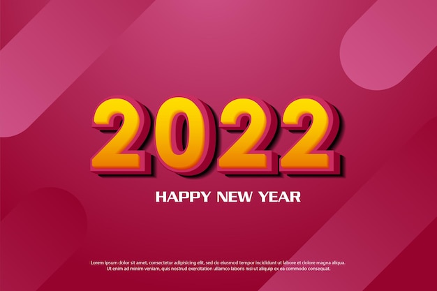 Vector happy new year 2022 with numbers that are like real