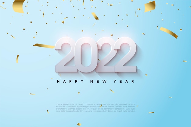 С новым 2022 годом с перекрывающимися и заштрихованными числами