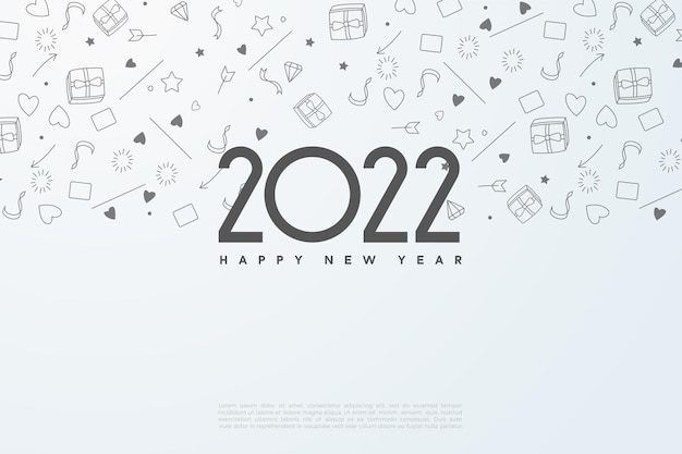 С новым годом 2022 с живописным фоном