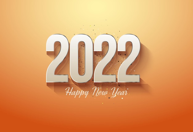 影付きの数字で新年あけましておめでとうございます2022