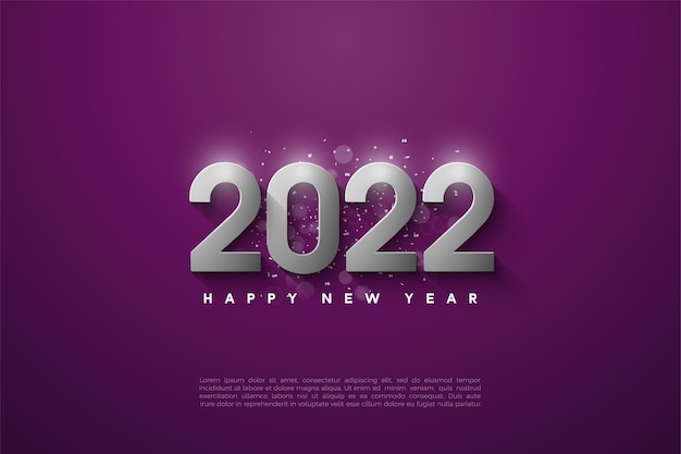 Happy new year 2022 with silver numbers