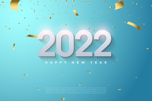 С новым 2022 годом с мягкими заштрихованными цифрами