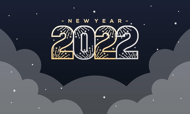 Vector happy new year 2022 with spark