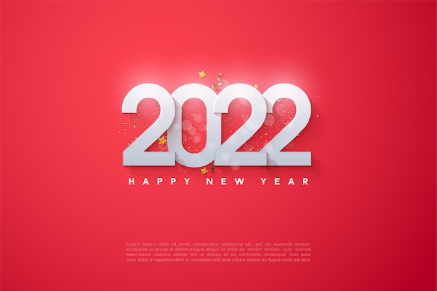 Felice anno nuovo 2022 con numeri sontuosi ammucchiati