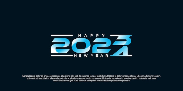 С Новым годом 2023-2024 дизайн текста логотипа Номер 2024 дизайн шаблона С Новым годом 2024 символ