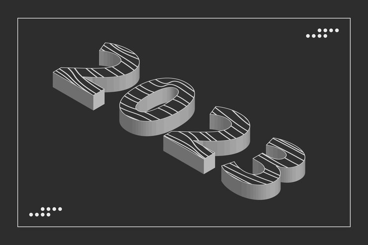 Vector happy new year 2023 3d elegant design on black background