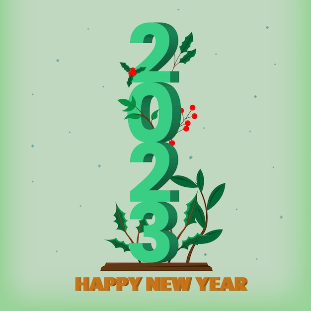 Vettore felice anno nuovo 2023 illustrazione 3d design