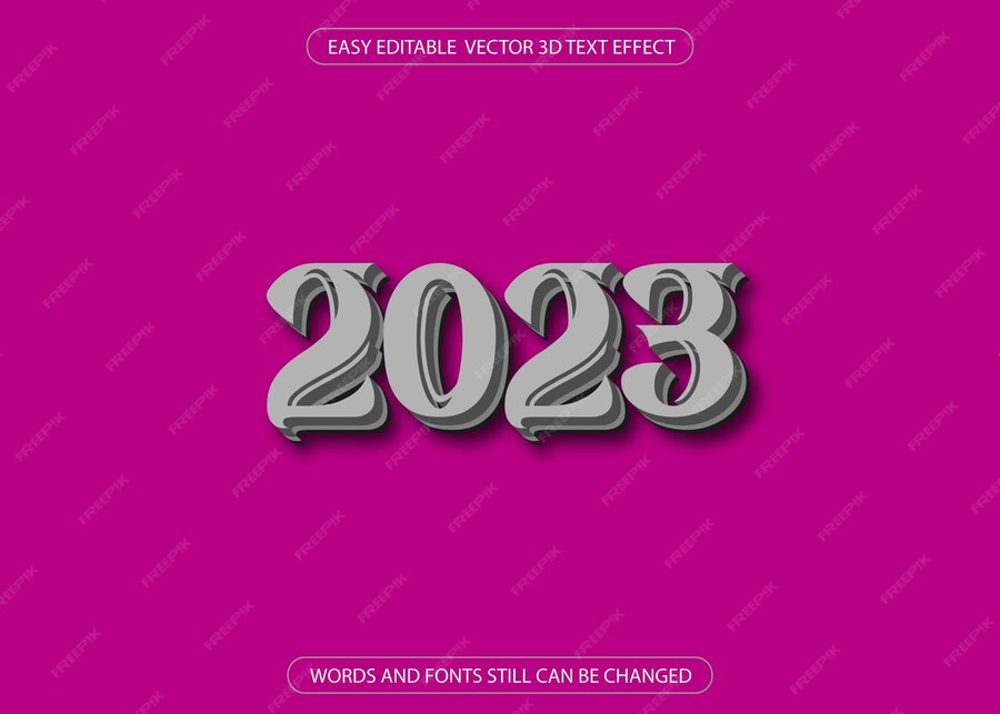 Premium Vector | Happy new year 2023 3d text effect