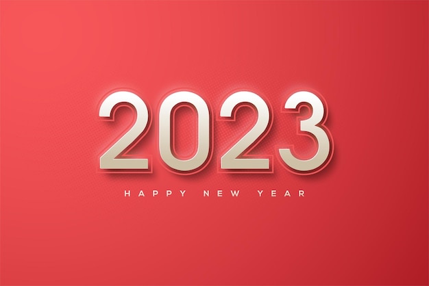 새해 복 많이 받으세요 2023 3d 각 숫자에 줄이 있습니다.