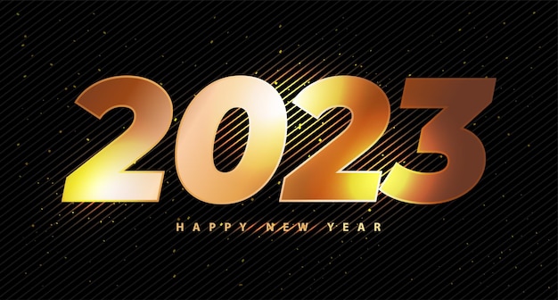 Happy New Year 2023 Background Design Greeting Card Banner Poster Vector Illustration