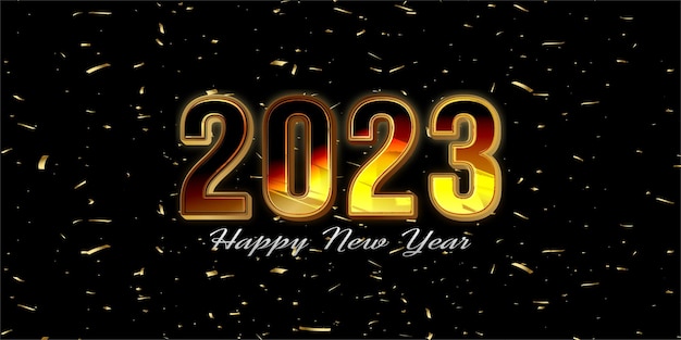 Felice anno nuovo 2023 sfondo con illustrazione del numero 3d.