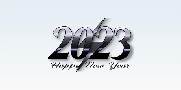 Felice anno nuovo 2023 sfondo con illustrazione del numero 3d.