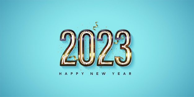 新年あけましておめでとうございます 2023年背景と 3 D 番号の図。