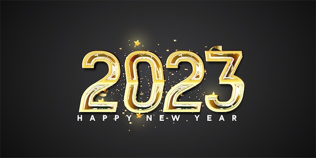 3d 숫자 일러스트와 함께 새 해 복 많이 받으세요 2023 배경입니다.