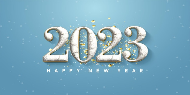 happy new year 2023 background with 3D number illustration.