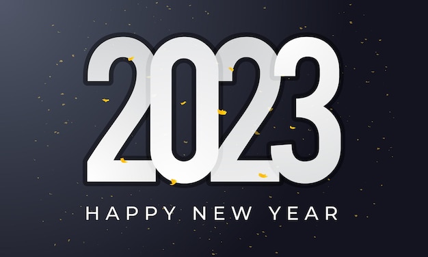 孤立した背景に新年あけましておめでとうございます 2023 バナー イラスト